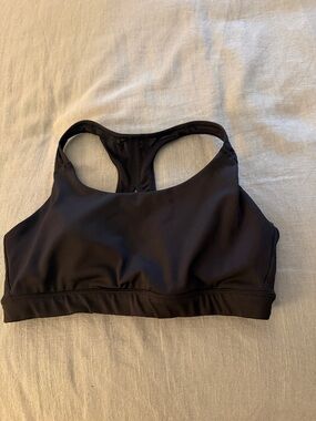 Athleta Black High-Neck Racerback Sports Bra